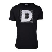 Katoenen T-shirt Diesel , Black , Heren