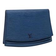 Pre-owned Leather pouches Louis Vuitton Vintage , Blue , Dames