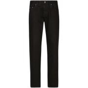 Zwarte Denim Regular-Fit Jeans Dolce & Gabbana , Black , Heren