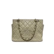 Pre-owned Leather chanel-bags Chanel Vintage , Beige , Dames