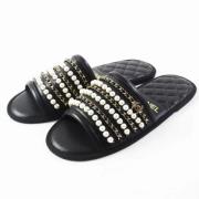 Pre-owned Leather sandals Chanel Vintage , Black , Dames