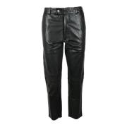 Leren Broek 100% Pelle Bully , Black , Dames