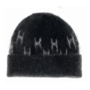 Zwarte Asta Beanie Muts Mohair Mix Hést , Black , Dames