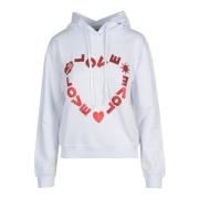 Katoen Elastaan Gebreide Trui Love Moschino , White , Dames