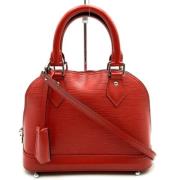 Pre-owned Leather handbags Louis Vuitton Vintage , Red , Dames