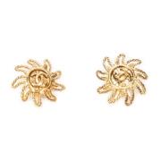 Pre-owned Metal earrings Chanel Vintage , Yellow , Dames