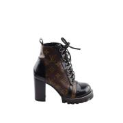 Pre-owned Leather boots Louis Vuitton Vintage , Brown , Dames