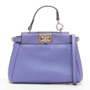 Pre-owned Leather handbags Fendi Vintage , Purple , Dames