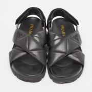 Pre-owned Leather sandals Prada Vintage , Black , Dames