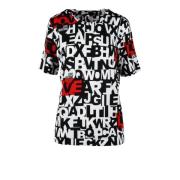 Katoen Elastaan T-shirt Love Moschino , Black , Dames