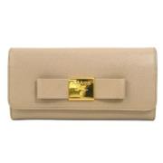 Pre-owned Leather wallets Prada Vintage , Beige , Dames