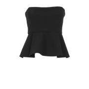 Zwart mouwloos flounce top Pinko , Black , Dames