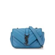 Pre-owned Leather crossbody-bags Yves Saint Laurent Vintage , Blue , D...