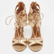 Pre-owned Suede sandals Aquazzura Pre-owned , Yellow , Dames