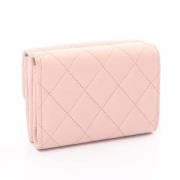 Pre-owned Leather wallets Chanel Vintage , Pink , Dames