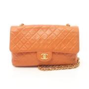 Pre-owned Leather crossbody-bags Chanel Vintage , Orange , Dames