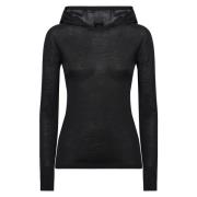 Zwarte Hoodie Gebreide Trui 2nd Skin Courrèges , Black , Dames