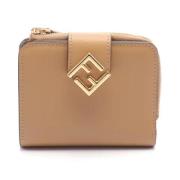 Pre-owned Leather wallets Fendi Vintage , Beige , Dames