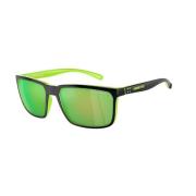 Groene Gepolariseerde Spiegel Zonnebril Arnette , Green , Unisex