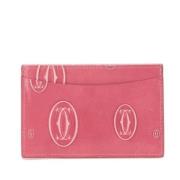 Pre-owned Leather wallets Cartier Vintage , Pink , Dames