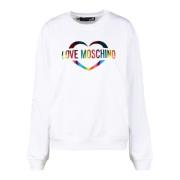 Katoen Spandex Sweater Love Moschino , White , Dames