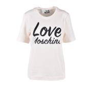 Crème T-shirt voor vrouwen Love Moschino , White , Dames