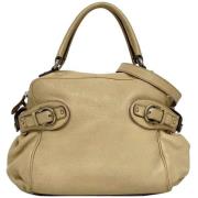 Pre-owned Leather handbags Salvatore Ferragamo Pre-owned , Beige , Dam...