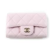 Pre-owned Leather wallets Chanel Vintage , Pink , Dames