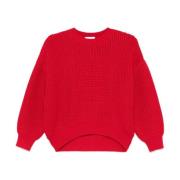 Jacquard Waffle Cropped Sweater Givenchy , Red , Dames