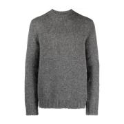 Casual Grijs Alpaca Wol Trui Jil Sander , Gray , Heren