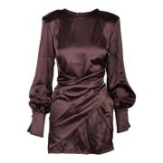 Elegante jurk van polyesterstof Giulia N Couture , Brown , Dames