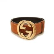 Pre-owned Leather belts Gucci Vintage , Brown , Dames