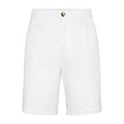 Elegante Shorts voor Mannen Brunello Cucinelli , White , Heren