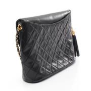 Pre-owned Leather chanel-bags Chanel Vintage , Black , Dames