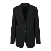 Elegante Jas in Acetaat Polyester Mix Max Mara Studio , Black , Dames