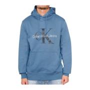 Blauwe katoenen hoodie Calvin Klein , Blue , Heren