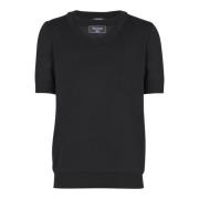 Gebreid T-shirt met twee kragen Balmain , Black , Heren