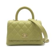 Pre-owned Leather chanel-bags Chanel Vintage , Green , Dames