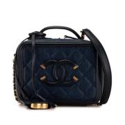 Pre-owned Leather chanel-bags Chanel Vintage , Blue , Dames