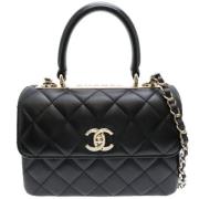 Pre-owned Leather chanel-bags Chanel Vintage , Black , Dames