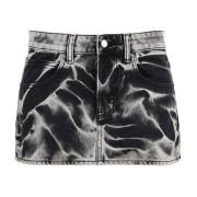 Zuur Gewassen Denim Mini Rok Alexander Wang , Black , Dames