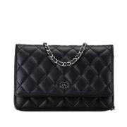 Pre-owned Leather wallets Chanel Vintage , Black , Dames