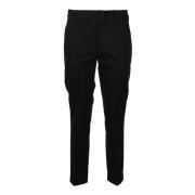 Katoen Elastaan Broek Dondup , Black , Dames