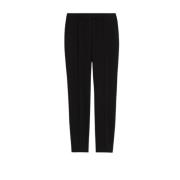 Zwarte Straight-Fit Broek met Plooidetail Max Mara , Black , Dames