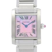 Pre-owned Glass watches Cartier Vintage , Pink , Dames