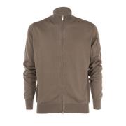 Lichtgewicht Zip Pullover voor mannen Cashmere Company , Brown , Heren