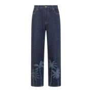 Straight Jeans Alanui , Blue , Heren