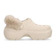 Stomp Gevoerde Klomp Stucco Crocs , Beige , Heren