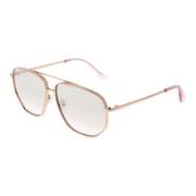 Roségoud Vrouwen Zonnebril Aviator Gespiegeld Guess , Yellow , Dames