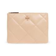 Gewatteerde leren tas met dubbele T Tory Burch , Beige , Dames